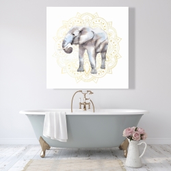Canvas 48 x 48 - Elephant on mandalas pattern