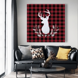 Canvas 48 x 48 - Deer plaid