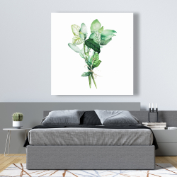 Canvas 48 x 48 - Tied up basil leaves bundle