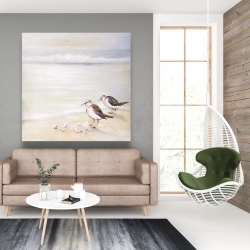 Canvas 48 x 48 - Two sandpipers on the beach