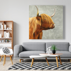 Toile 48 x 48 - Magnifique vache des montagnes