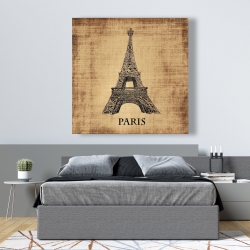 Toile 48 x 48 - Illustration de la tour eiffel