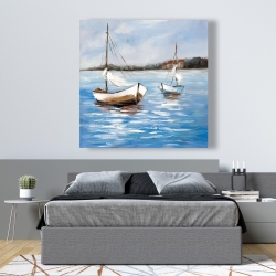 Toile 48 x 48 - Deux bateaux sur l'eau