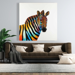 Canvas 48 x 48 - Colorful profile view of a zebra