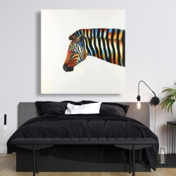 Canvas 48 x 48 - Colorful zebra