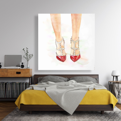 Toile 48 x 48 - Talons hauts rouges cloutés