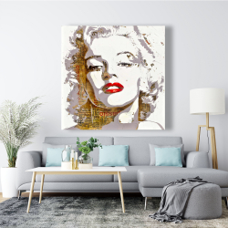 Toile 48 x 48 - Marilyn monroe et typographie