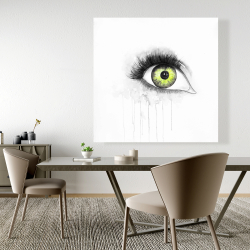 Canvas 48 x 48 - Green eye in watercolor