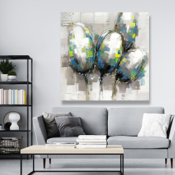 Canvas 48 x 48 - Abstract blue tulips