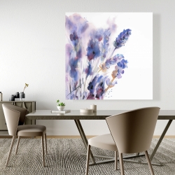 Canvas 48 x 48 - Watercolor lavender flowers with blur effect