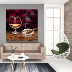 Canvas 48 x 48 - Alcohol and cigar