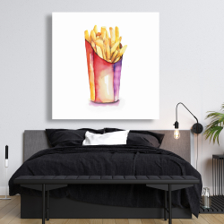Canvas 48 x 48 - Watercolor french fries
