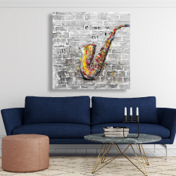 Canvas 48 x 48 - Graffiti of a saxophone