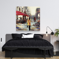 Canvas 48 x 48 - Woman walking in paris