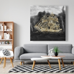 Toile 48 x 48 - Illustration d'un vieux bateau à voiles