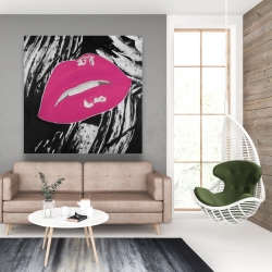 Canvas 48 x 48 - Kissable pink glossy lips