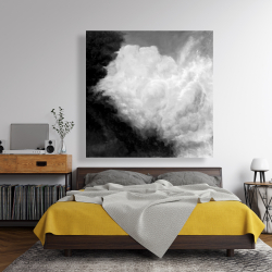 Toile 48 x 48 - Nuages sombres monochrome