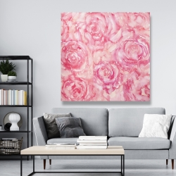 Toile 48 x 48 - Roses en aquarelle