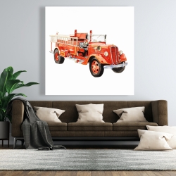 Toile 48 x 48 - Camion de pompier vintage