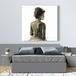 Canvas 48 x 48 - Woman's back in sepia
