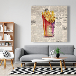 Canvas 48 x 48 - Vintage style french fries