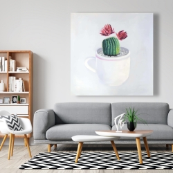 Toile 48 x 48 - Mini cactus dans une tasse