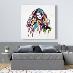 Canvas 48 x 48 - Woman graffiti art