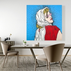 Toile 48 x 48 - Femme pop art