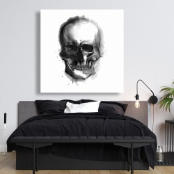 Toile 48 x 48 - Crâne foncé aquarelle
