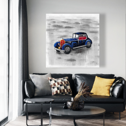 Toile 48 x 48 - Jouet de voiture vintage bleu