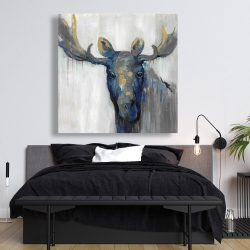 Canvas 48 x 48 - Blue moose