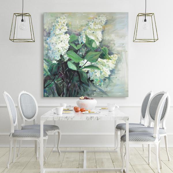 Canvas 48 x 48 - White lilacs