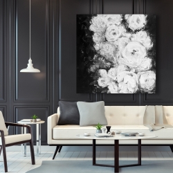 Toile 48 x 48 - Jardin de roses monochrome