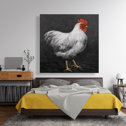 Canvas 48 x 48 - Grey rooster 2