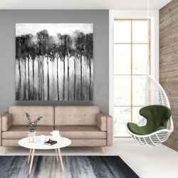 Canvas 48 x 48 - Abstract forest black and white