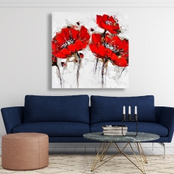 Canvas 48 x 48 - Abstract poppy flowers