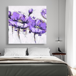 Canvas 48 x 48 - Abstract purple flowers