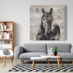 Canvas 48 x 48 - Abstract horse with typography