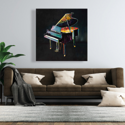 Toile 48 x 48 - Piano réaliste coloré