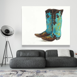 Canvas 48 x 60 - Blue cowboy boots