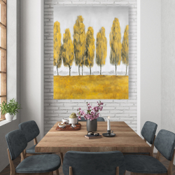 Toile 48 x 60 - Arbres jaunes abstraits