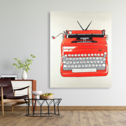 Toile 48 x 60 - Machine à écrire rouge