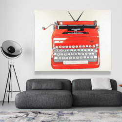 Toile 48 x 60 - Machine à écrire rouge