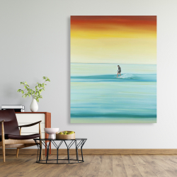 Toile 48 x 60 - Un surfeur à l'aube