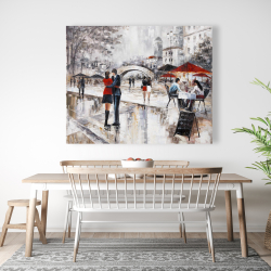 Canvas 48 x 60 - Young couple hugging in the street