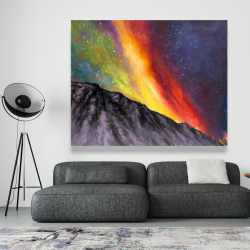 Canvas 48 x 60 - Aurora borealis in the mountain