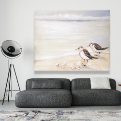 Canvas 48 x 60 - Two sandpipers on the beach