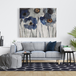 Canvas 48 x 60 - Blue blurry flowers