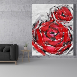 Canvas 48 x 60 - Abstract red roses