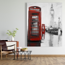 Toile 48 x 60 - Cabine téléphonique rouge et le big ben